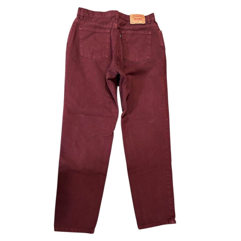 LEVIS Women's Vintage 550 Denim Jeans Size 16, 32 x 30 90s Burgundy Red Relaxed - Picture 5 of 9